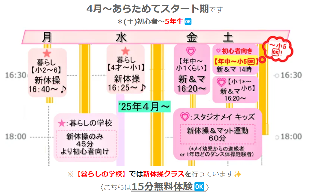 基本スケジュール表